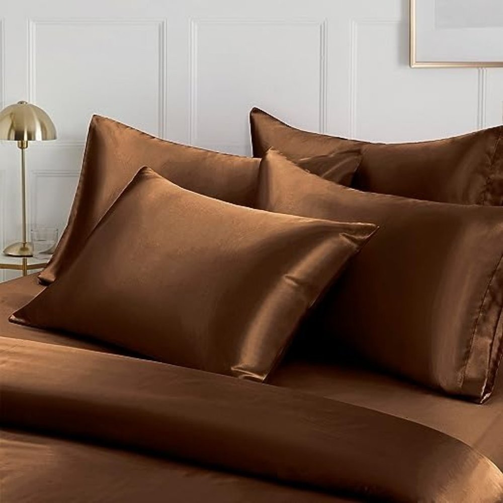 New 6 Pieces Satin Duvet Cover Full/Queen Size Luxury Silky Bedding Duvet Cover - Picture 3 of 6